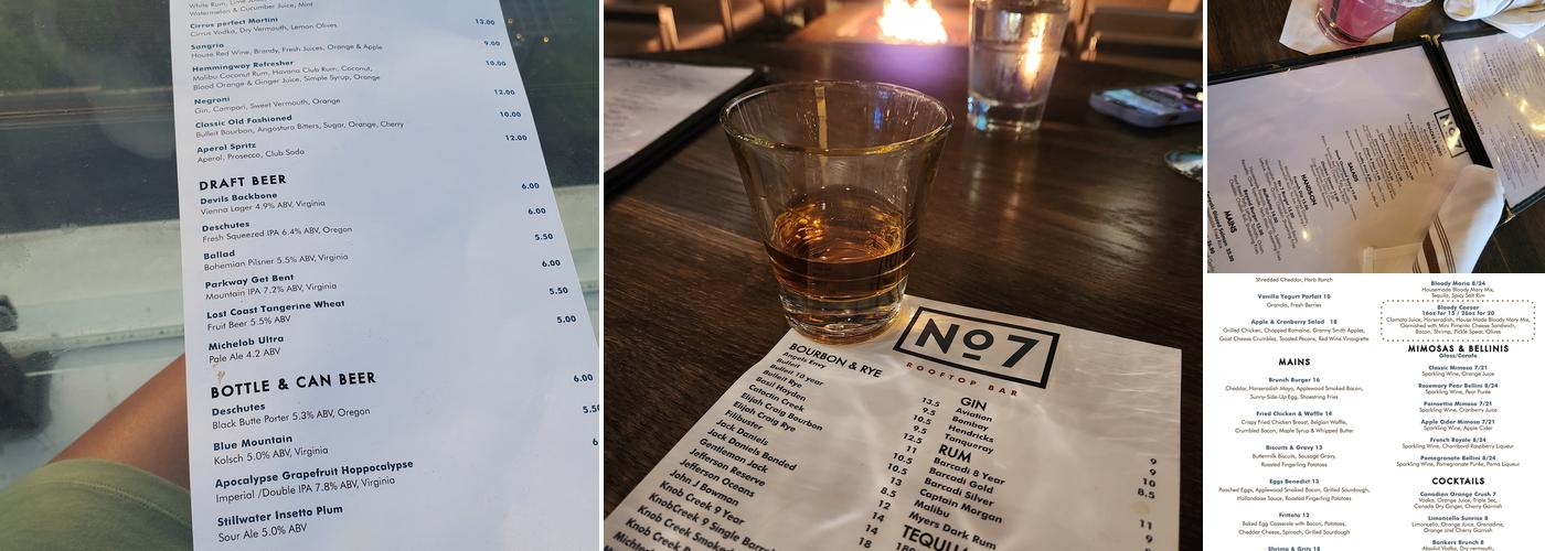 7 Rooftop Bar Menu