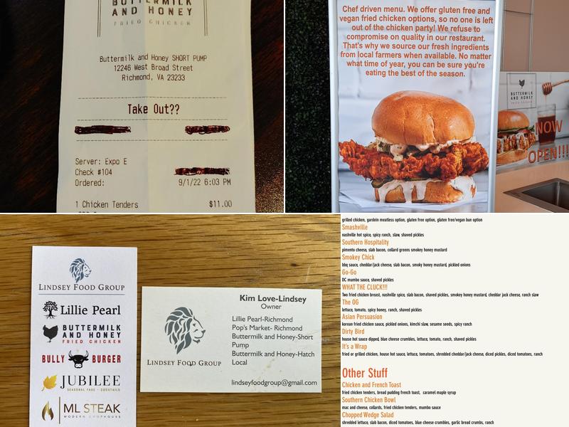 Buttermilk and Honey- SHORT PUMP!!! Menu