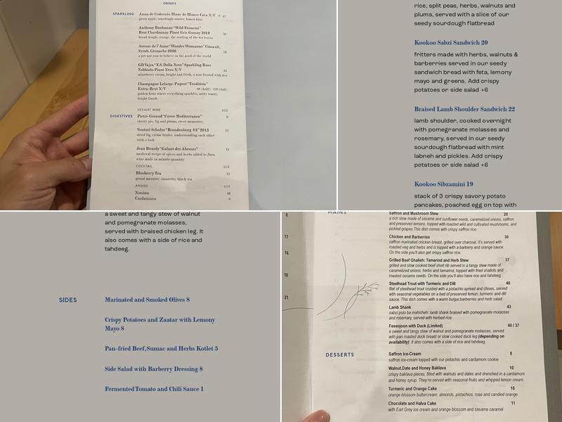 Delara Restaurant Menu