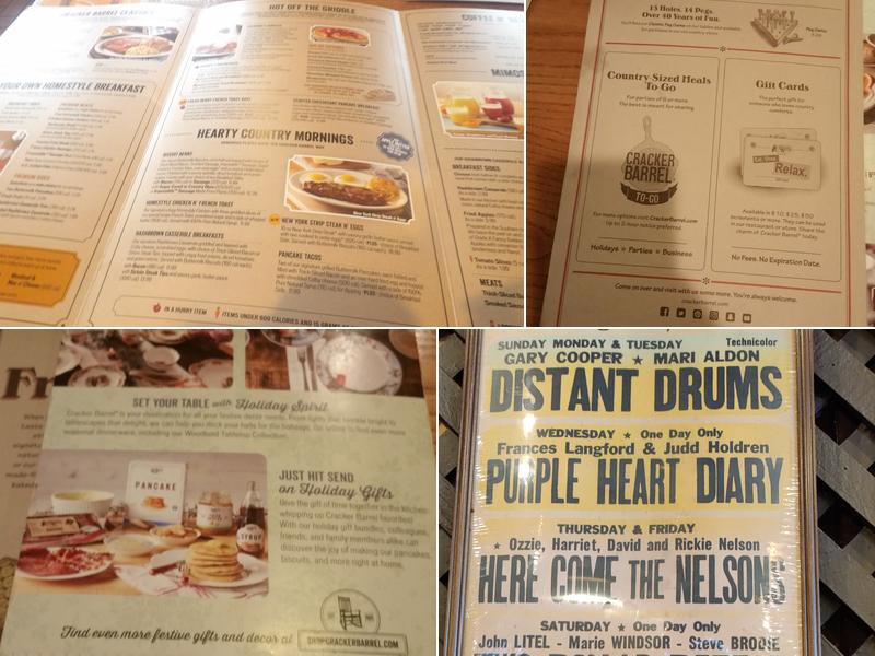 Cracker Barrel Old Country Store Menu