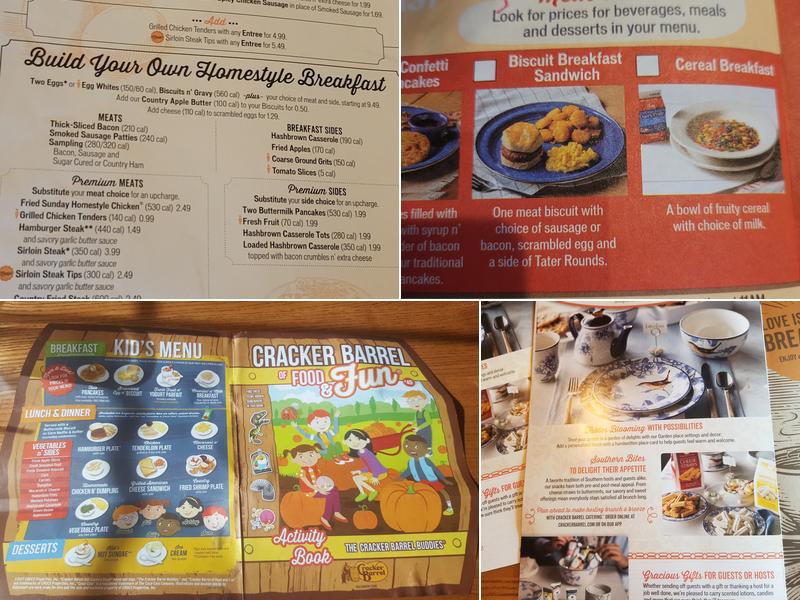 Cracker Barrel Old Country Store Menu