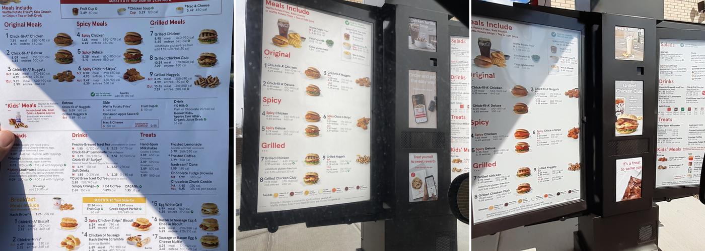 Chick-fil-A Menu
