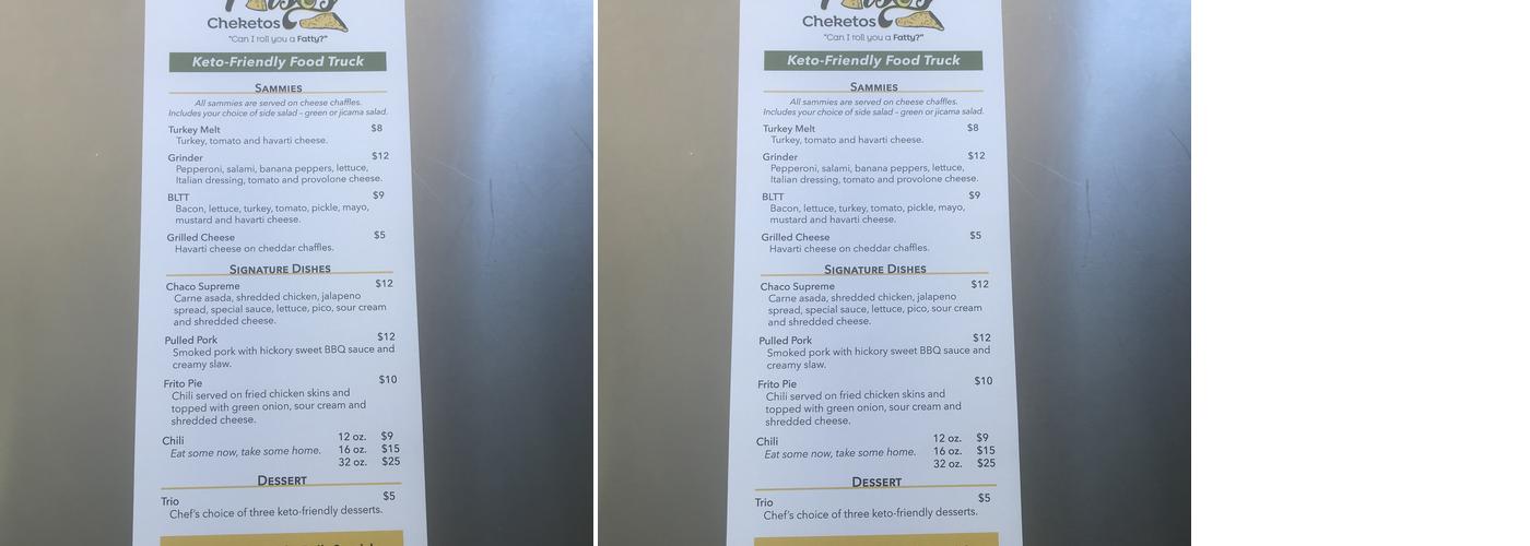 Fatso’s Cheketos Menu