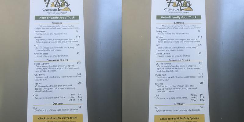 Fatso’s Cheketos Menu