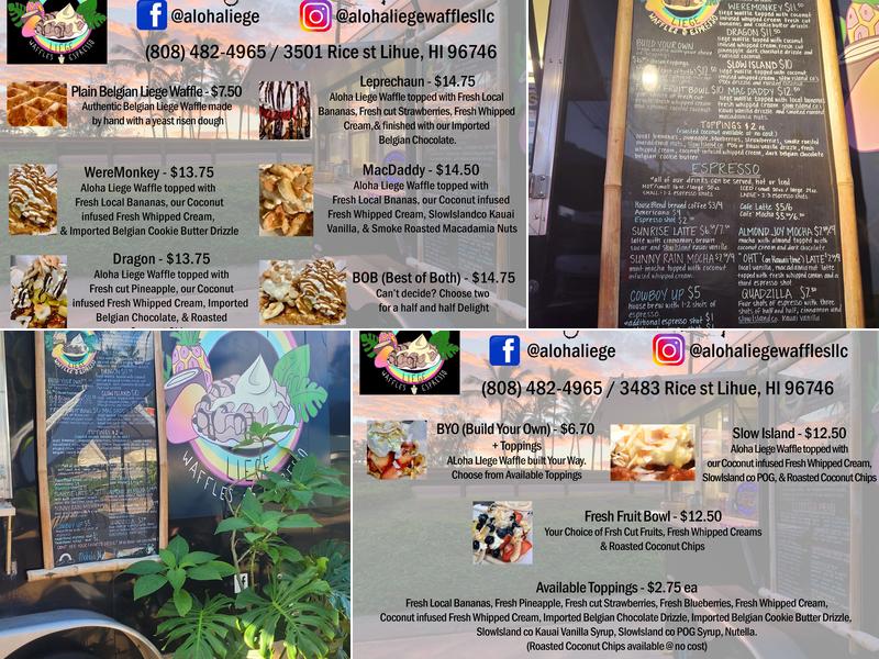 Aloha Liege Waffles & Espresso Menu