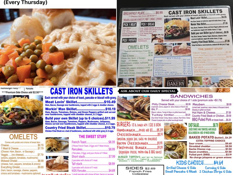 Sweet Creek Diner & Bakery Menu
