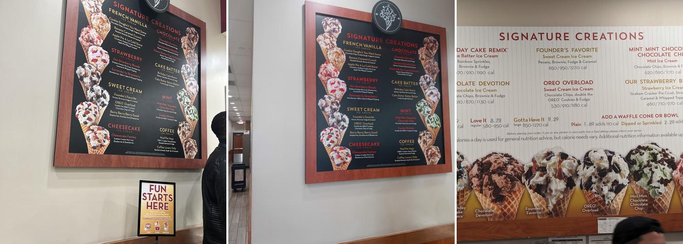 Cold Stone Creamery Menu
