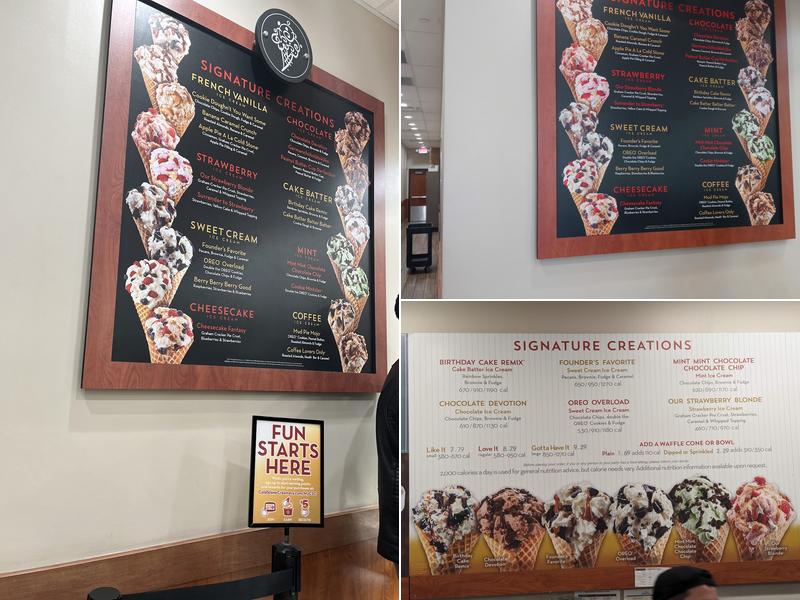 Cold Stone Creamery Menu