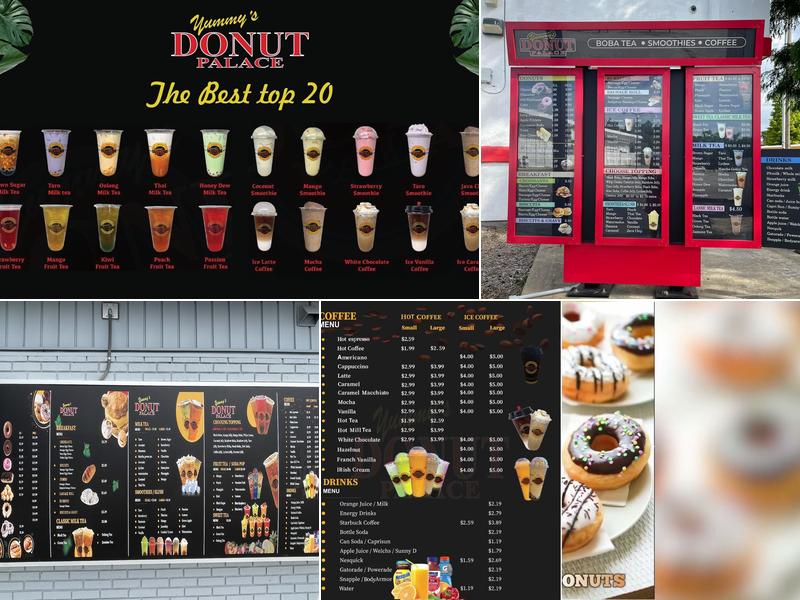 Yummy donut palace.boba tea.smoothie.coffee Menu