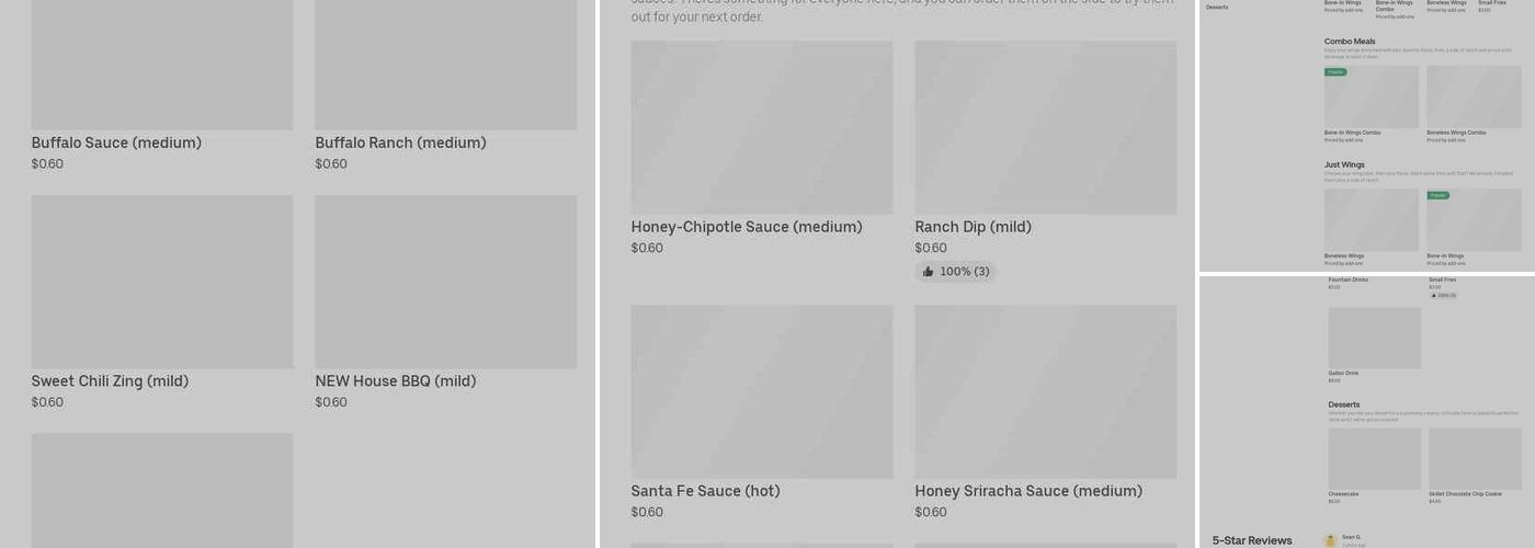 It's Just Wings Menu