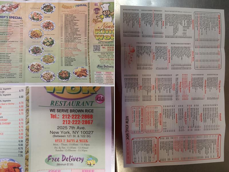 New King Wok Menu
