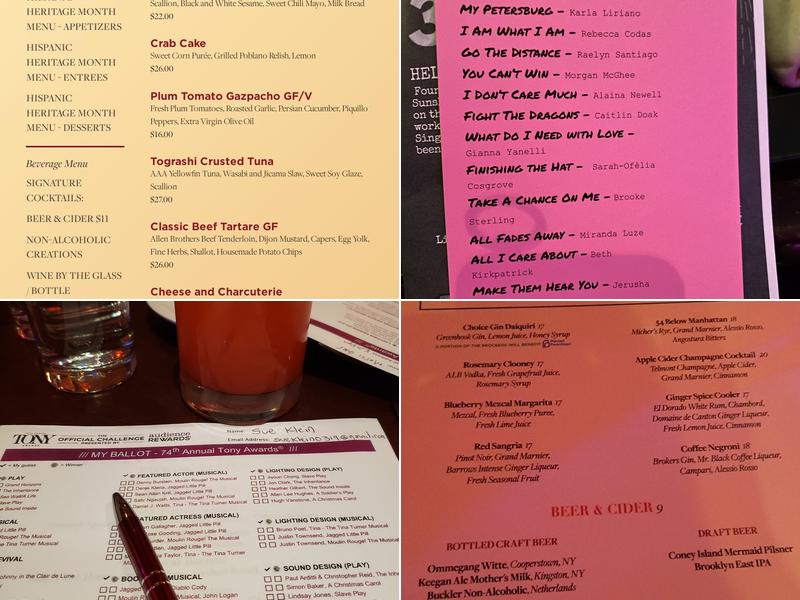 54 Below Menu
