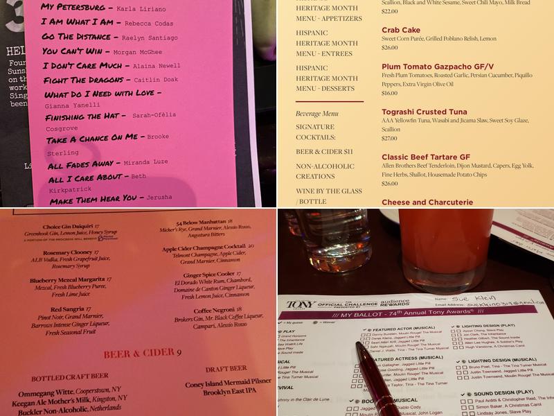 54 Below Menu