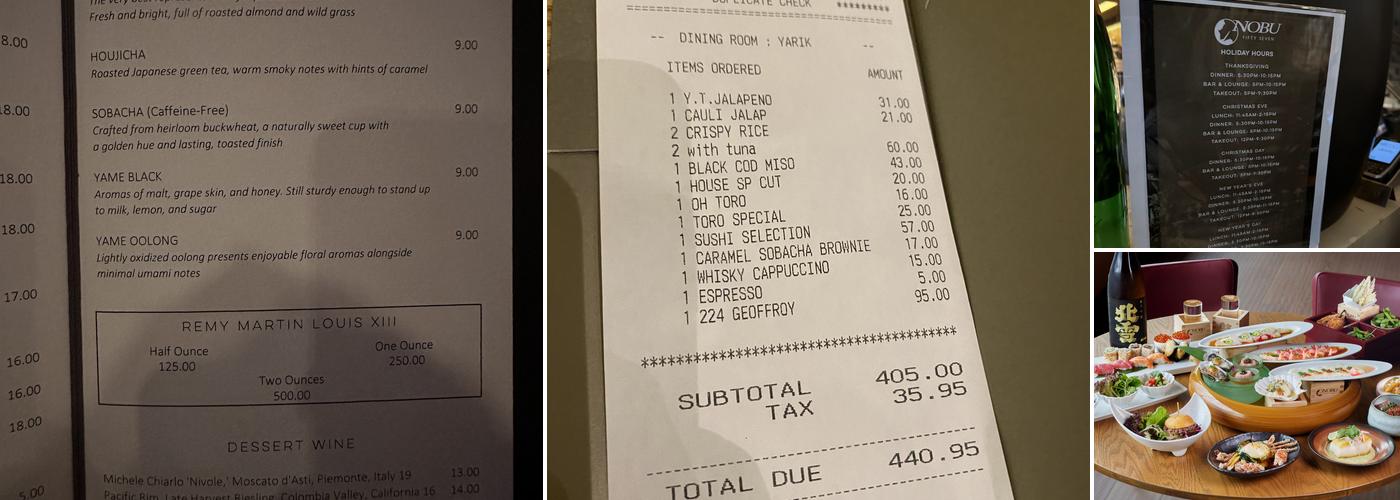 Nobu Fifty Seven Menu