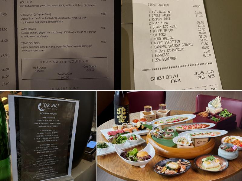 Nobu Fifty Seven Menu