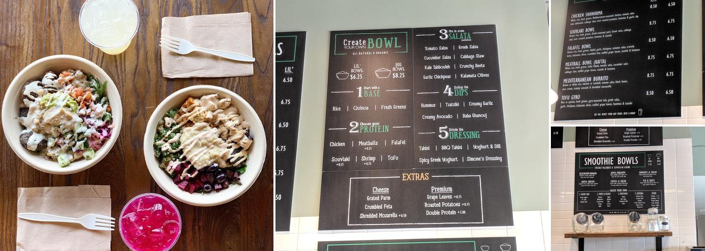 Simone's Kitchen Menu