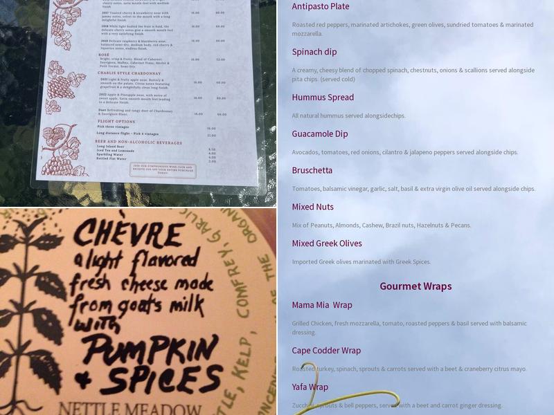 Harmony Vineyards Menu