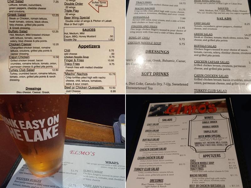 ELMO'S RESTAURANT & BAR Menu