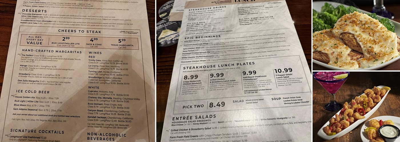 LongHorn Steakhouse Menu