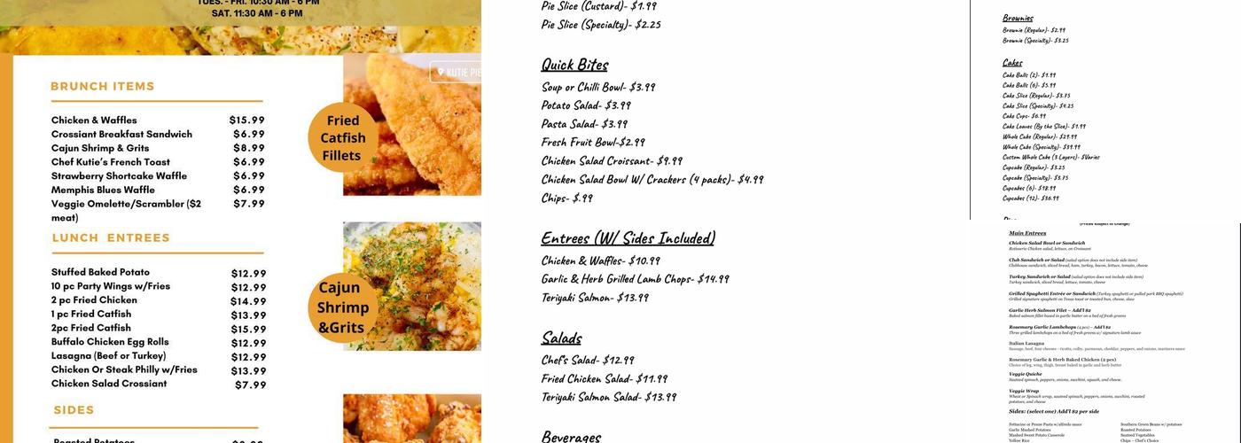 Kutie Pies Bakery Cafe & Catering Menu