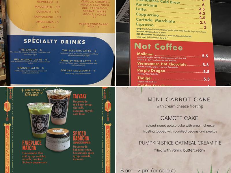 Cafe Cà Phê Menu