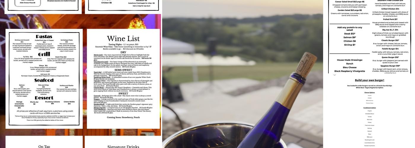 Spyglass Ridge Winery Menu