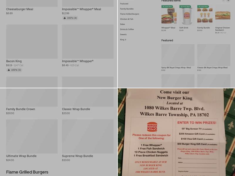 Burger King Menu