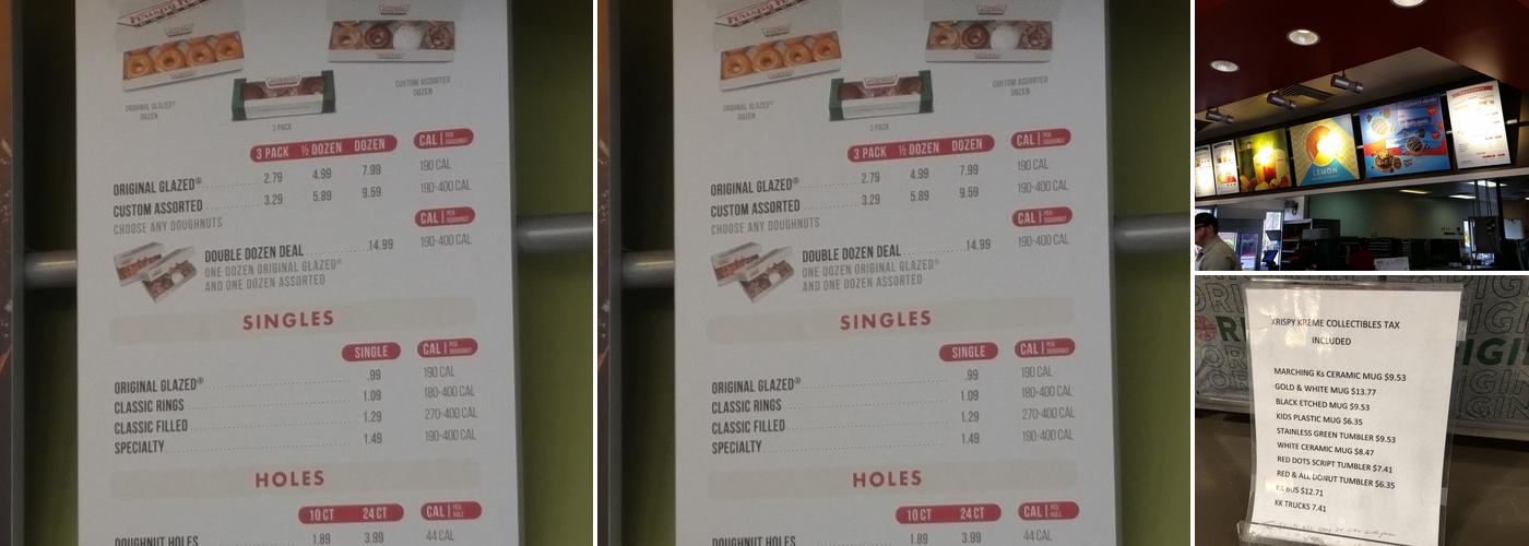Krispy Kreme Menu