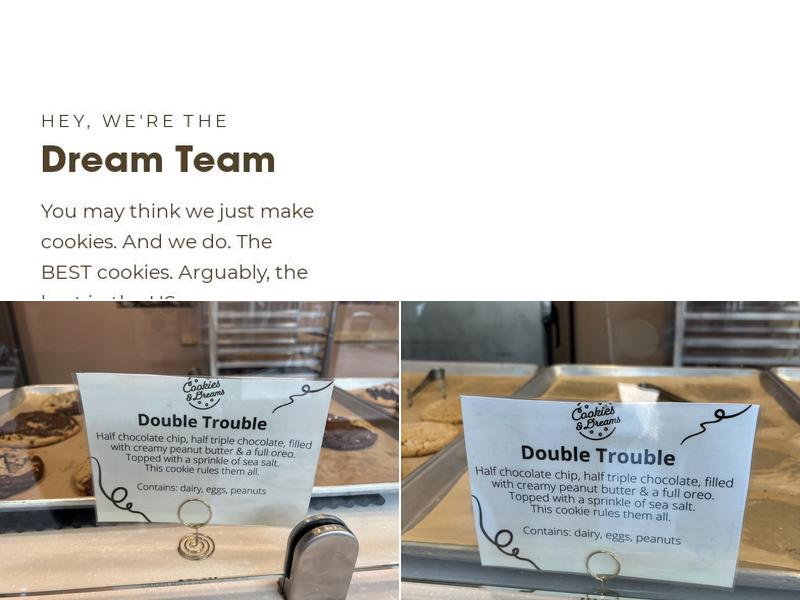 Cookies & Dreams Menu