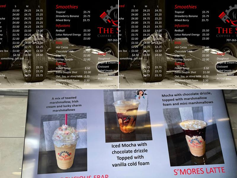 The Shop Coffee - Tea - Etc Menu