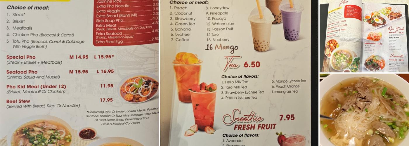 Hello Pho Menu