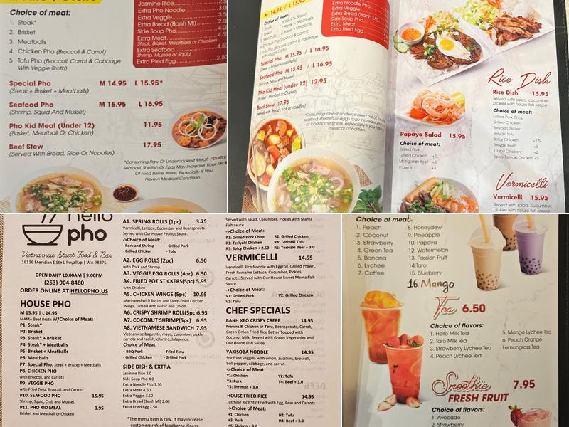 Hello Pho Menu