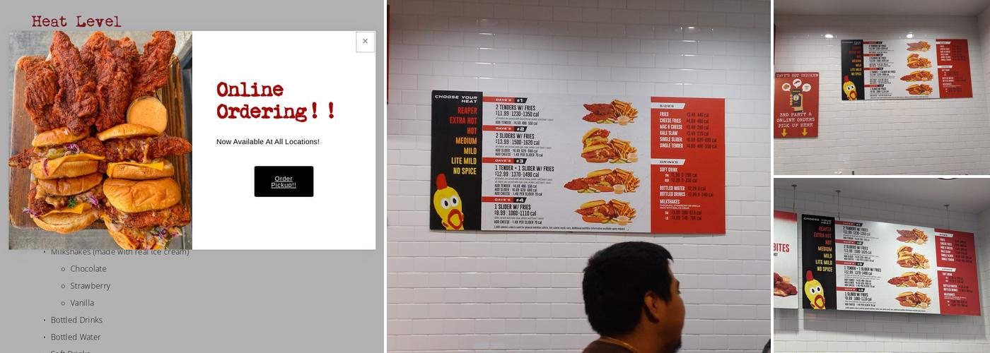Dave’s Hot Chicken Menu