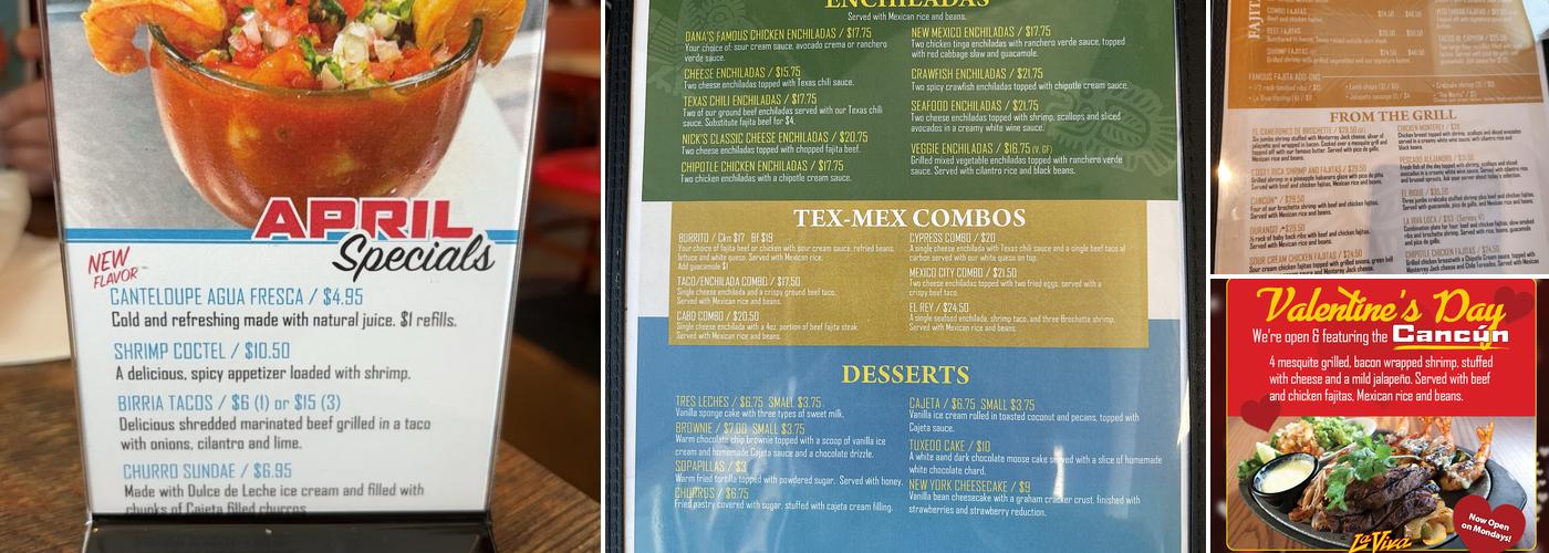 La Viva Menu