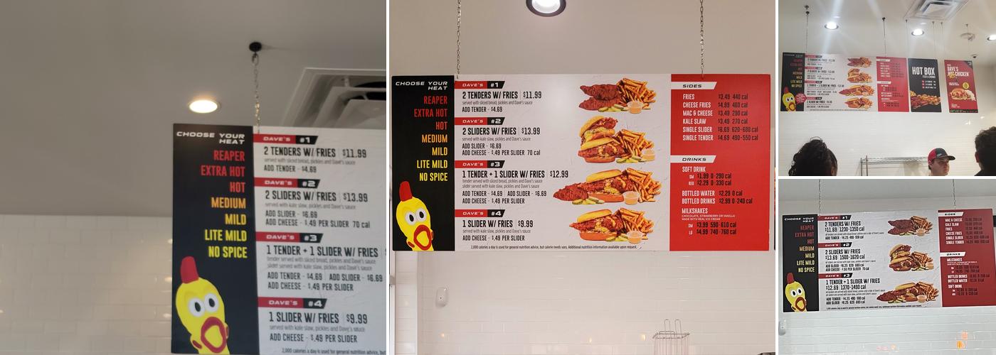 Dave’s Hot Chicken Menu
