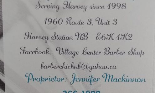 Village Center Barber Shop 1960 NB-3, Harvey Station New Brunswick E6K 1K2