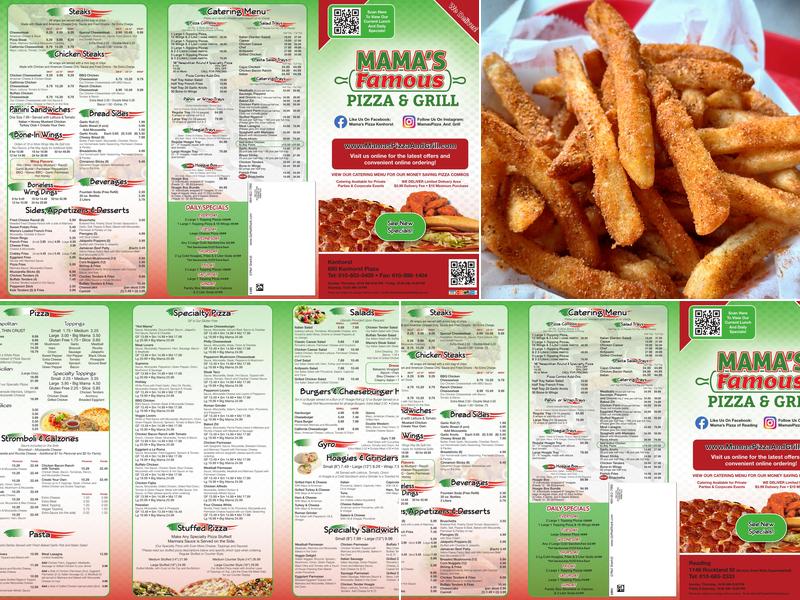 Mama's Famous Pizza and Grill Exeter Menu