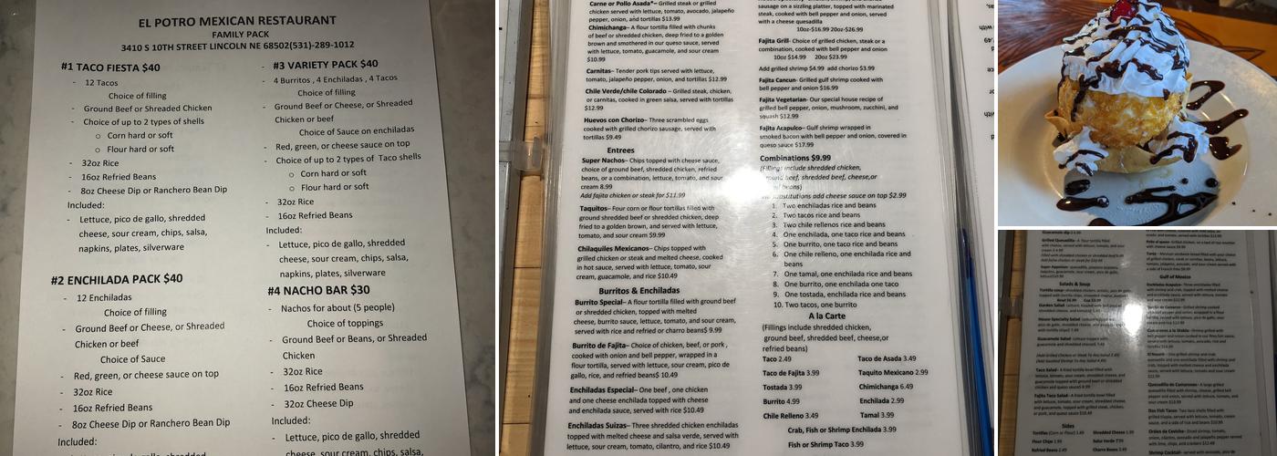 El Potro Menu