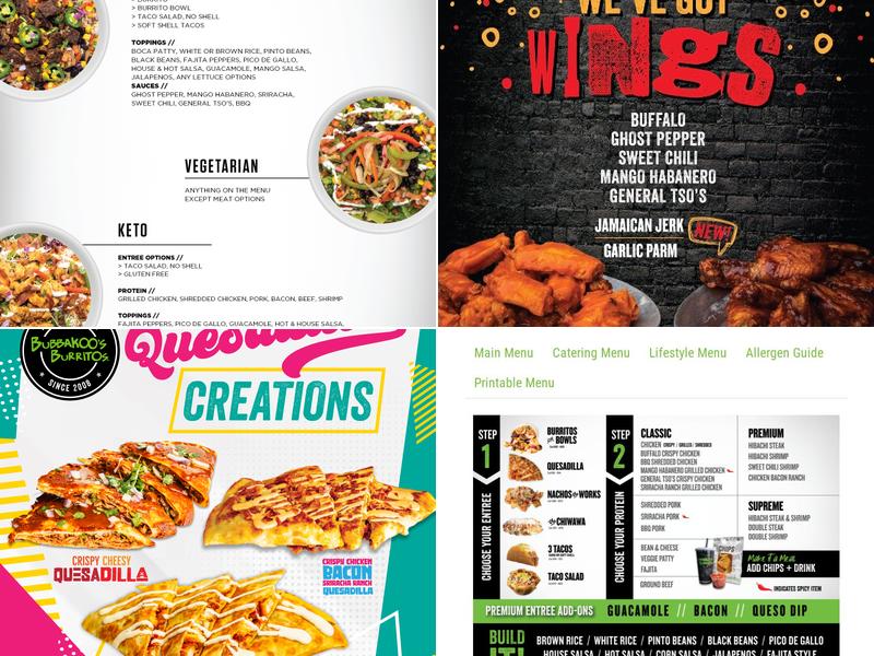 Bubbakoo's Burritos Menu