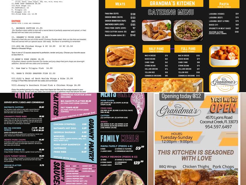 Grandma's Kitchen Menu