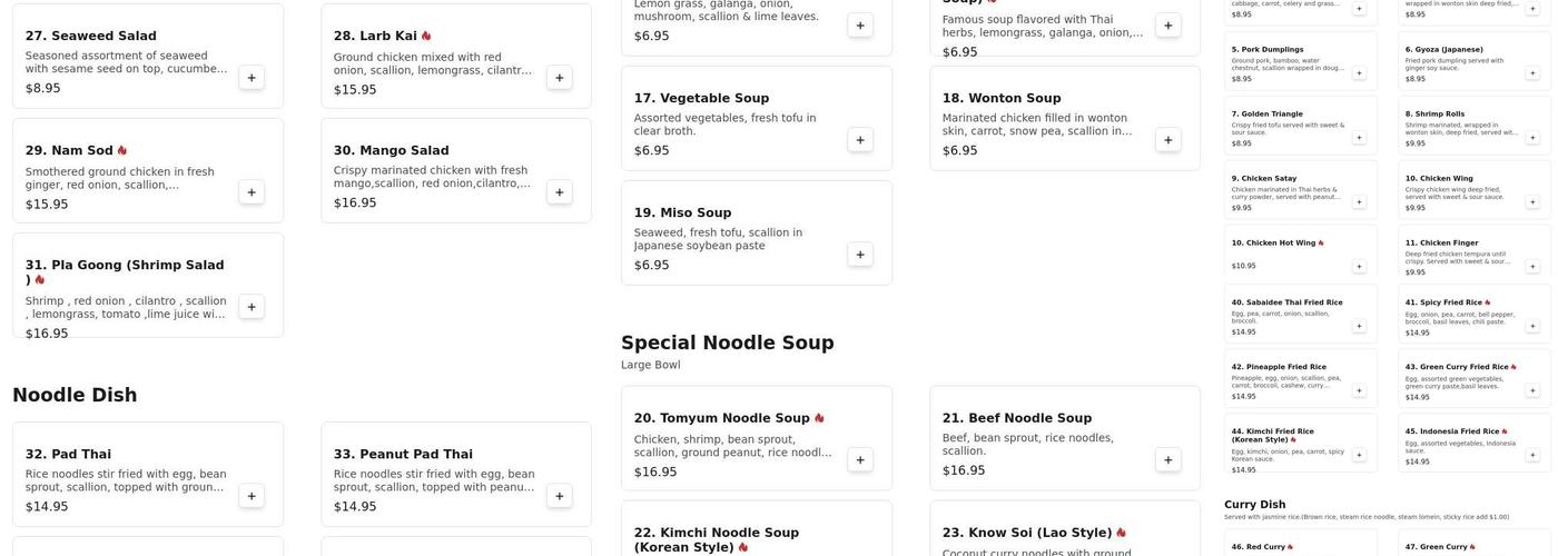 SABAIDEE THAI Menu