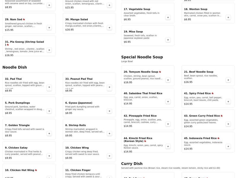 SABAIDEE THAI Menu