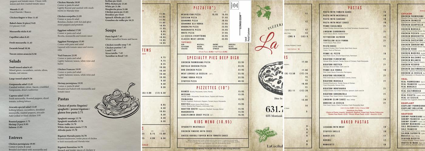 La Cecilia Menu