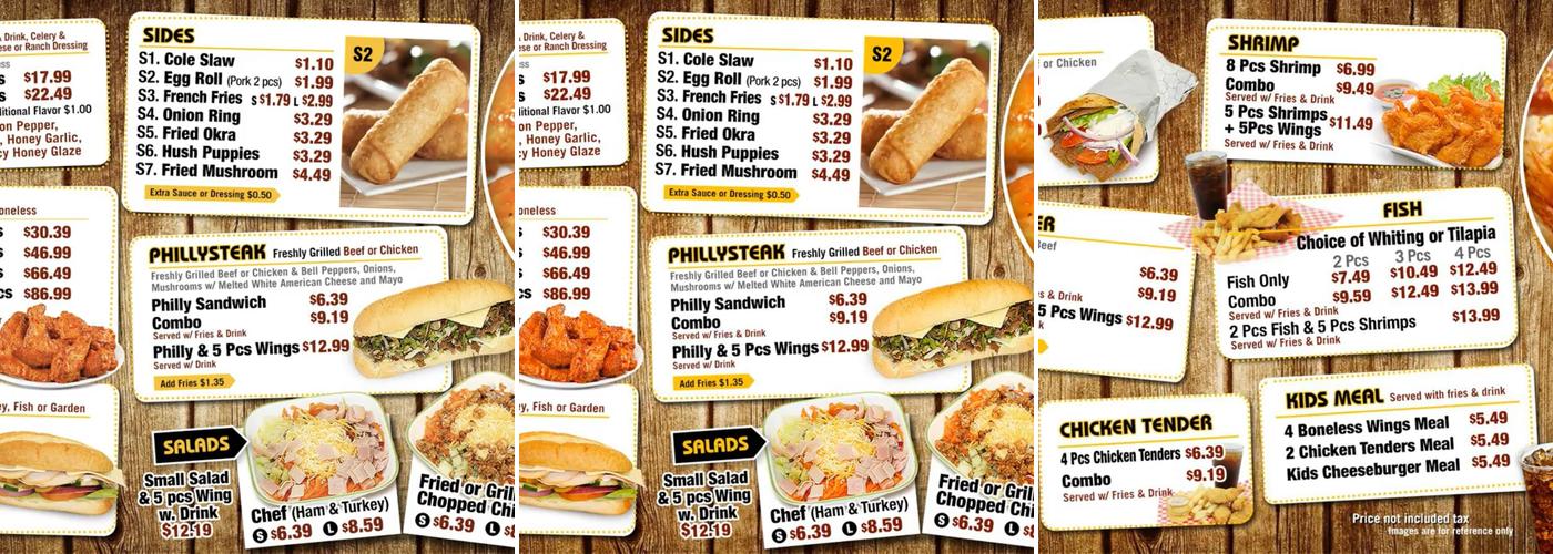US Wings & Deli- Red Bank Menu