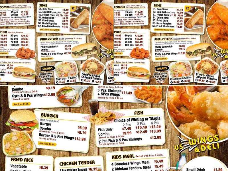 US Wings & Deli- Red Bank Menu