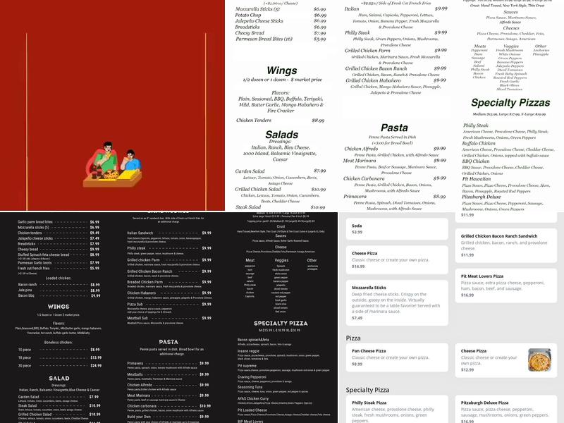 Pitzainsane Menu