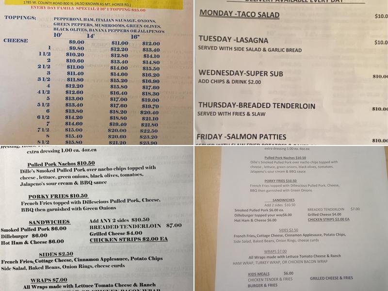 Dille's Smoked Meats and Dillescious Treats Menu