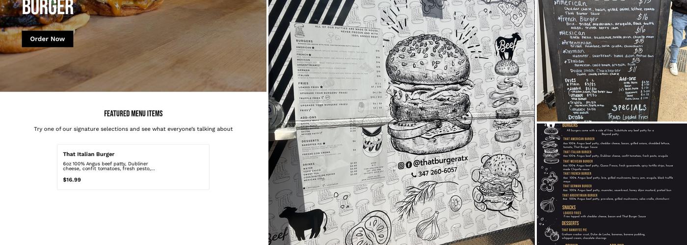 That Burger Menu