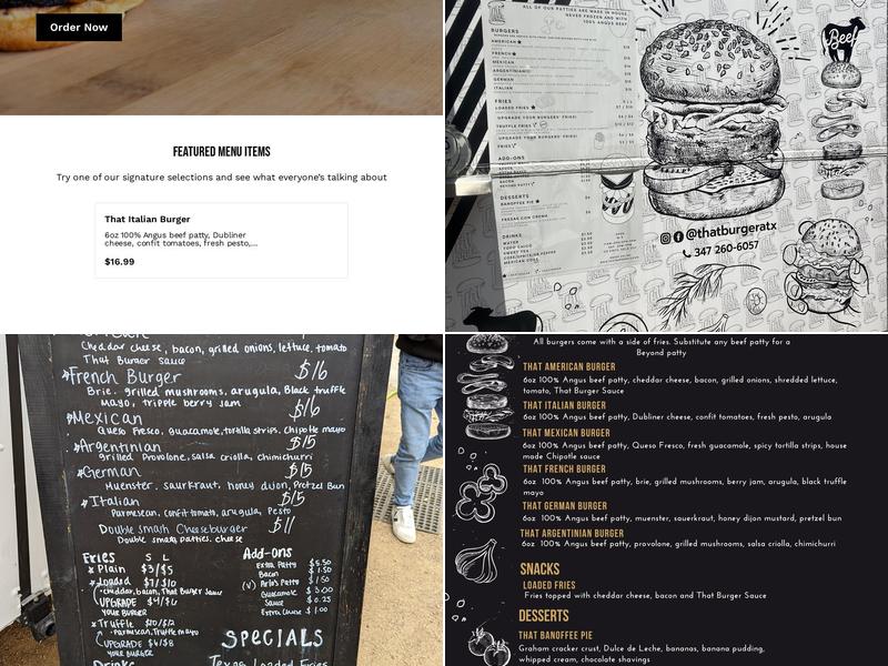 That Burger Menu