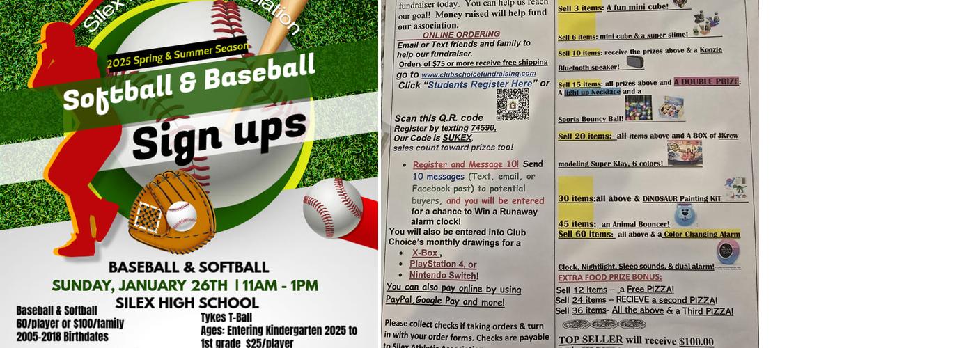 Silex Softball Field Menu